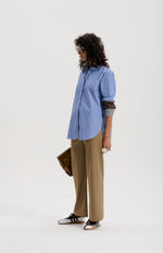 Japanese Stripe Shirt with Mixed Check Cuffs