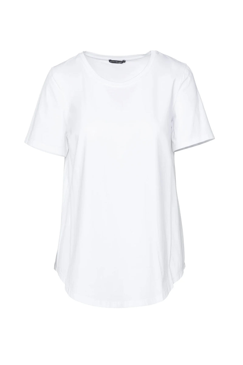 Pima Cotton Short Sleeve Round Neck Top Siem | White
