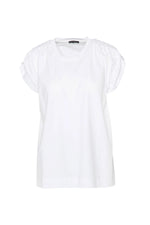 Pima Cotton Smocked Shoulder Top Porto | White