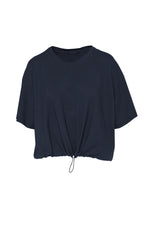 Pima Cotton Relaxed Fit Drawstring Waist Top Lisbon | Sea