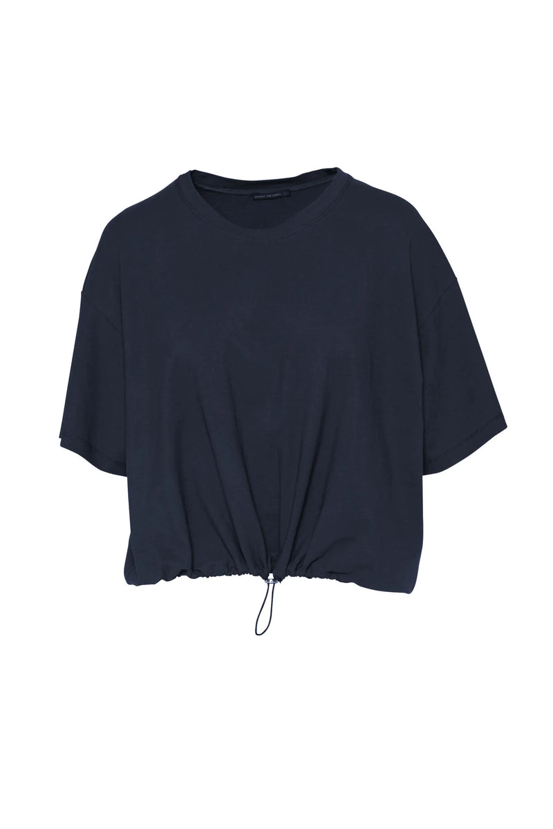 Pima Cotton Relaxed Fit Drawstring Waist Top Lisbon | Sea