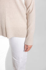 Oatmeal Classic V Neck Knit