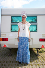 Diamond Maxi Skirt | Blue