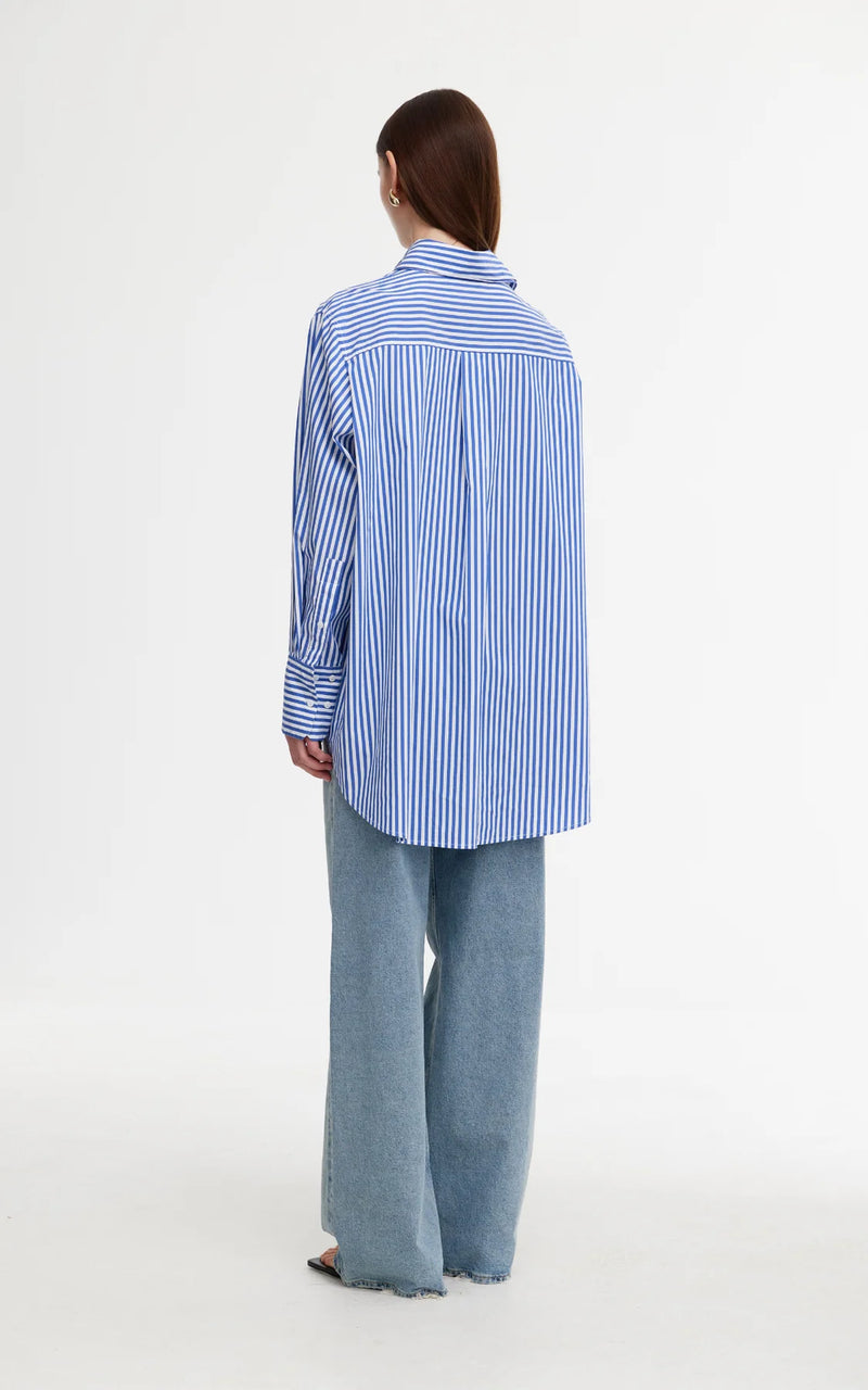 Riley Shirt | Navy/White Stripe