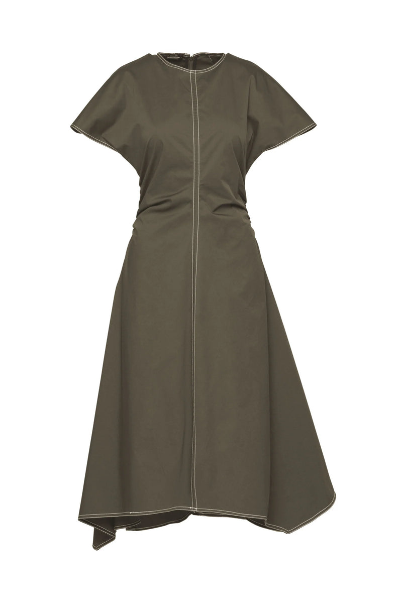 Chios Dress | Moss/Wht