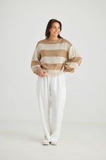 Driftwood Long Sleeve Top | Biscuit Stripe