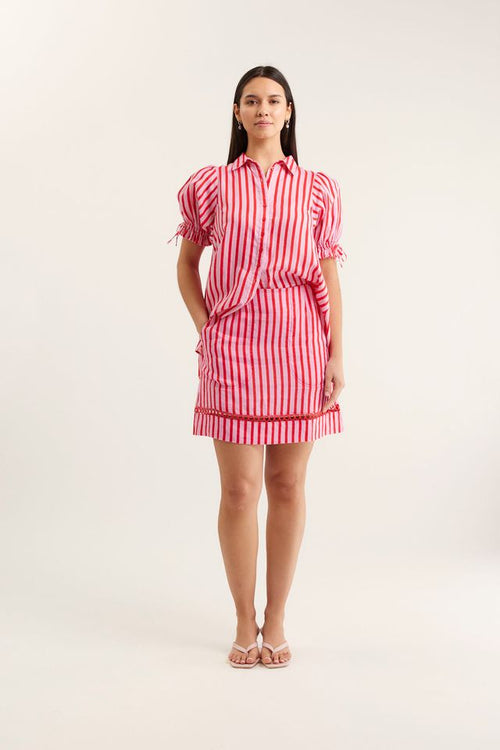 Tessa Bretton Shirt  | Pink and Red