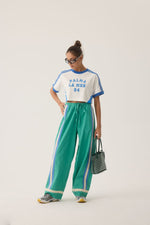 La Mer Stripe Pant Jade Green