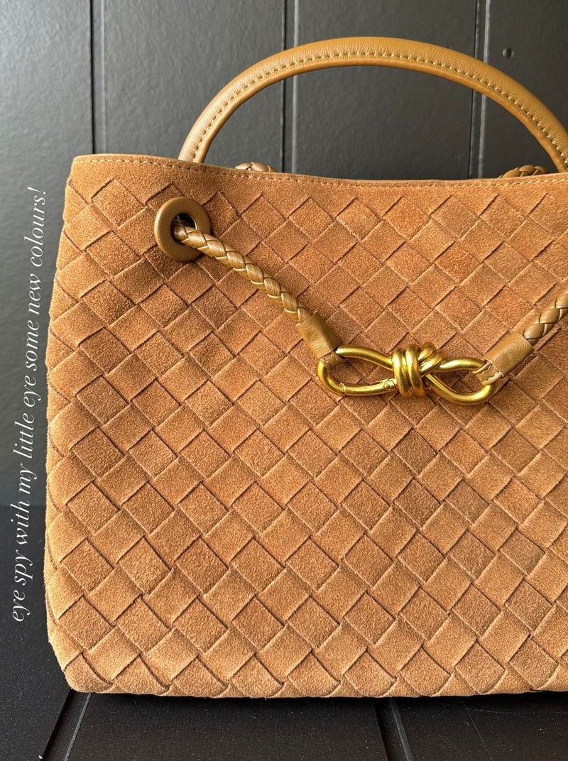 Woven Nubuck Suede leather bag | Small