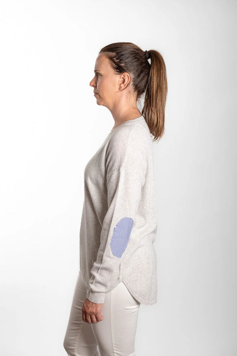 Grey Swing Knit | Stripe patches