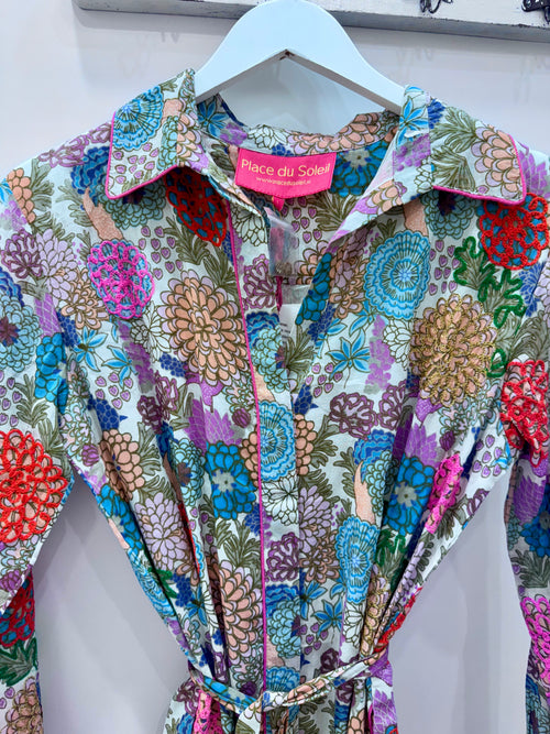 Green Rosa Blue Buttondress | Multi