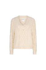 Ivory V neck Cable
