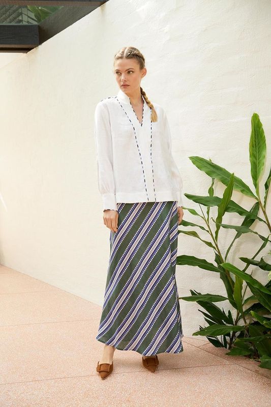 Skye Linen Blouse | White
