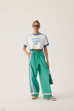 La Mer Stripe Pant Jade Green