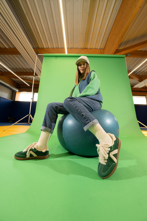 ELITE CLASSIC SNEAKER | GREEN CREAM SHERPA