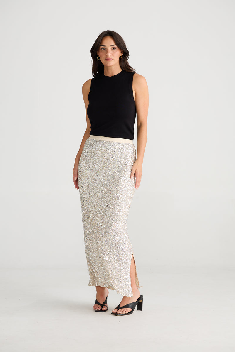 Dazzle Skirt | Champagne Sequin