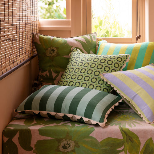 Bold Stripe Verde Cushion