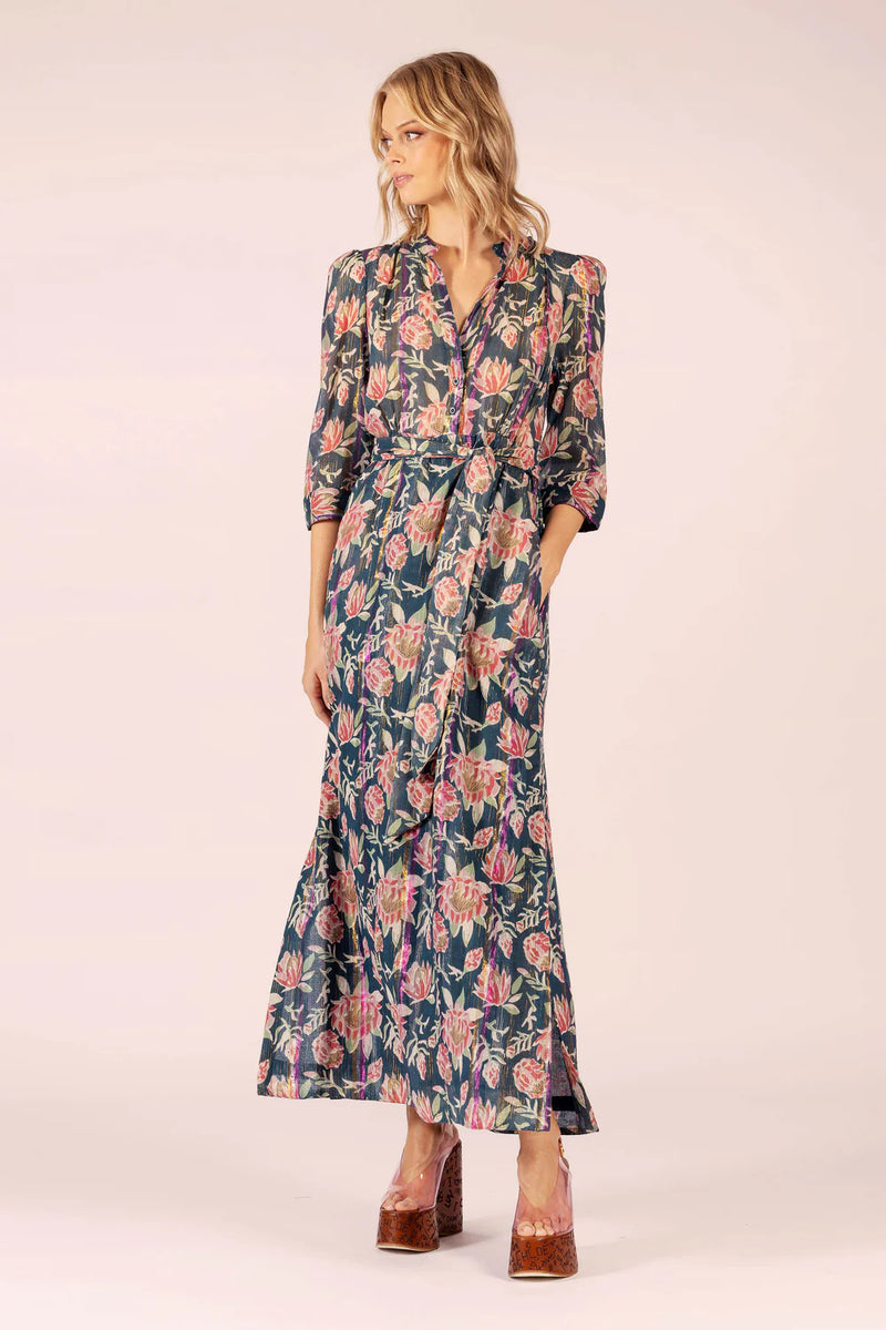 Mary Maxi Dress | Saint Teal Lurex