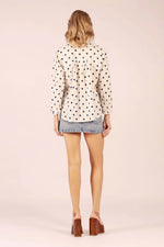 Texas Cotton Shirt | Navy Polka Dot