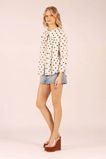Texas Cotton Shirt | Navy Polka Dot
