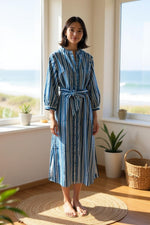 Cirque Long Dress | Stripe Cornflower