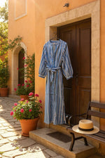 Cirque Long Dress | Stripe Cornflower