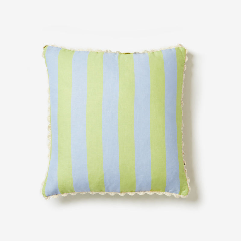 Bold Stripe Blue Lime Cushion