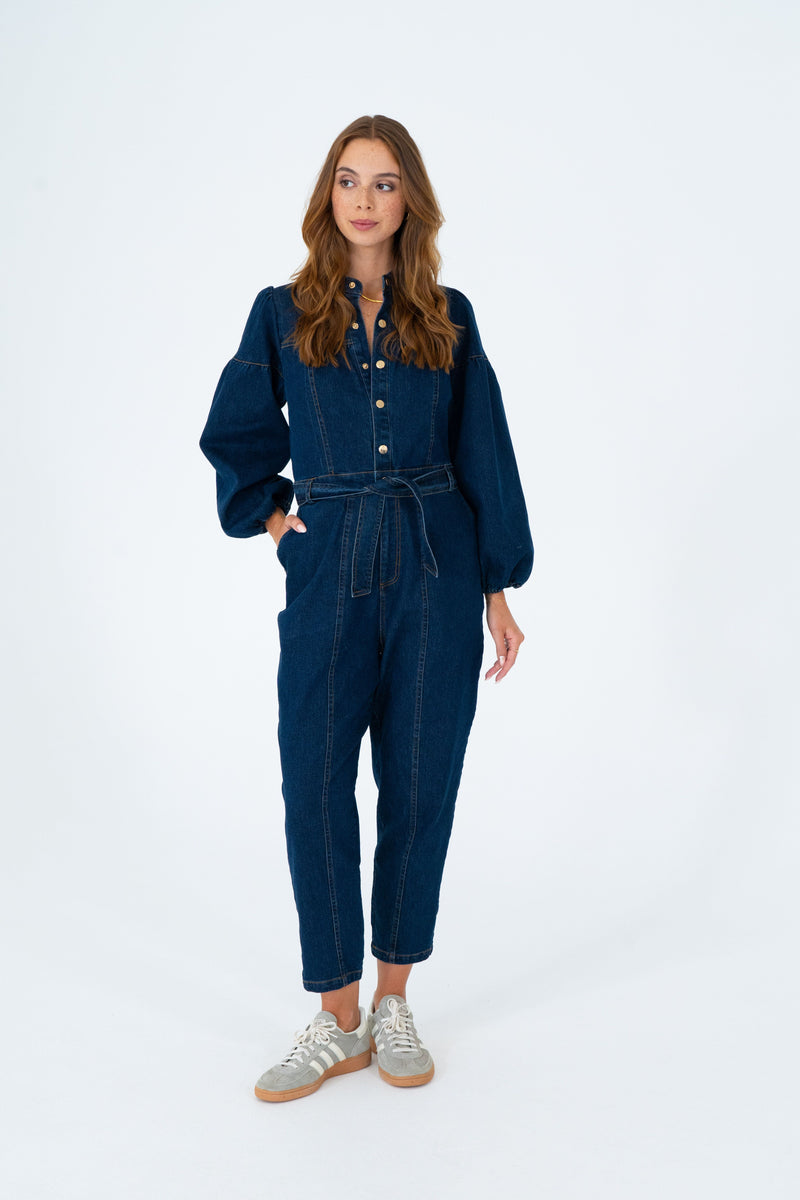 Darcy Denim Jumpsuit | Dark