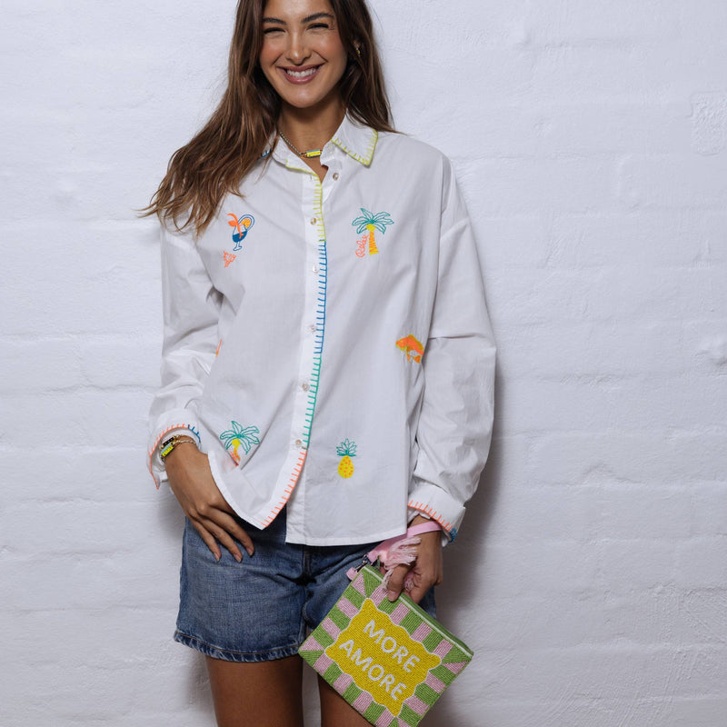 Ciao Bella Embroidered Shirt