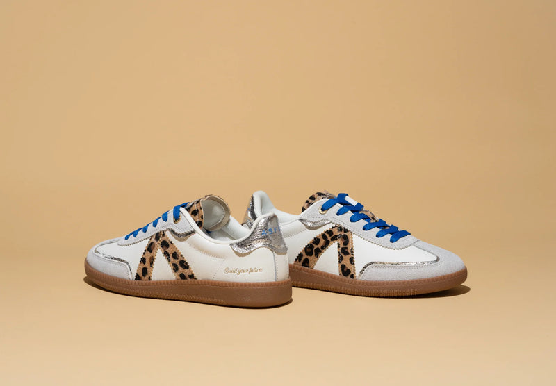 ELITE CLASSIC SNEAKER | WHITE LEOPARD SILVER BLUE