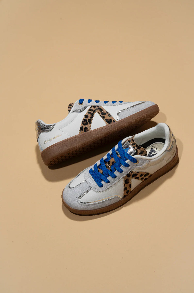 ELITE CLASSIC SNEAKER | WHITE LEOPARD SILVER BLUE