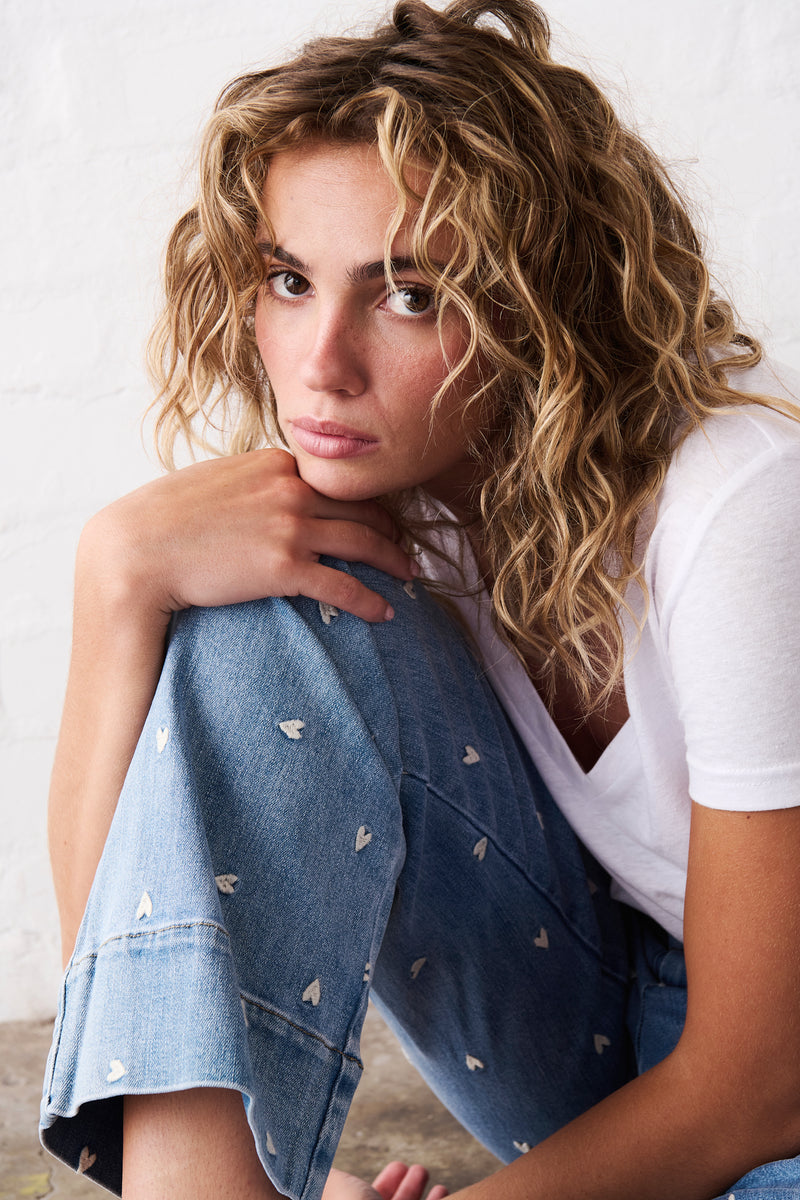 Celeste Pant Heart | 70's Blue