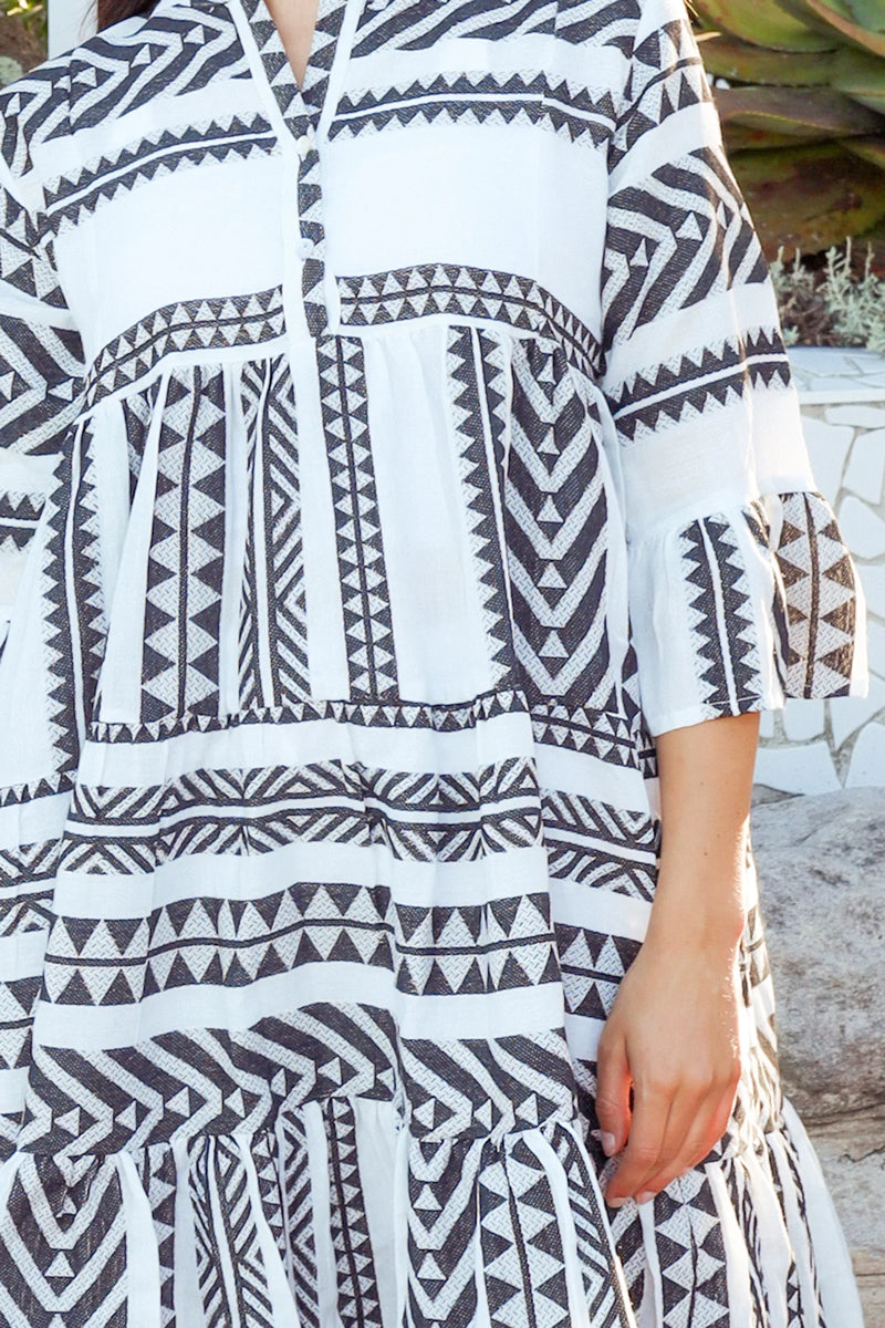 Ella Kaftan Dress | Monochrome