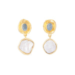 Aquamarine Pearl Drop Earring