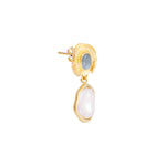 Aquamarine Pearl Drop Earring