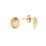 Bezel Set Oval Studs