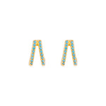 Turquoise Twin Pave Huggies