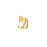 Turquoise Twin Pave Huggies