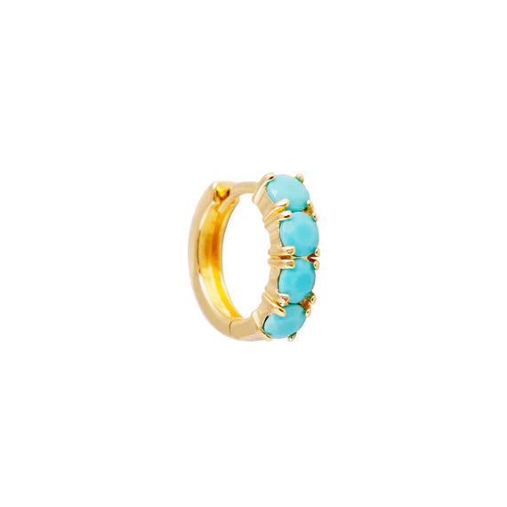TURQUOISE MIDI HOOPS