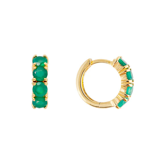 Green Agate Midi Earrings