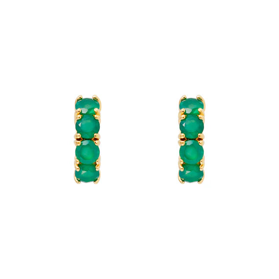 Green Agate Midi Earrings