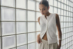 Kyra Button Tank | White