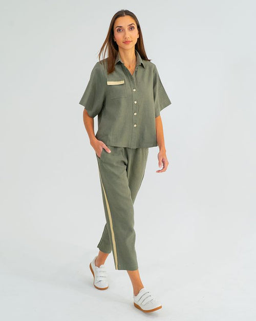 Leah Tapered Trouser | Khaki