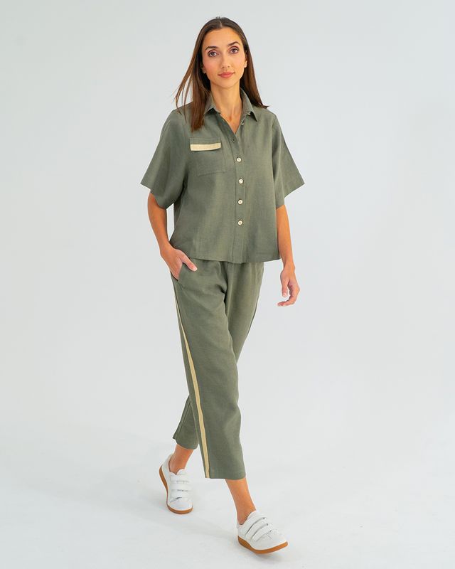 Leah Tapered Trouser | Khaki