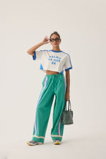 La Mer Stripe Pant Jade Green