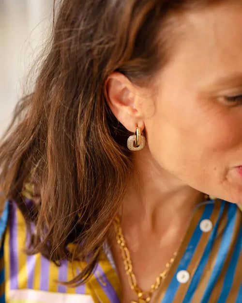 Estelle Diamante Encrusted Hoops