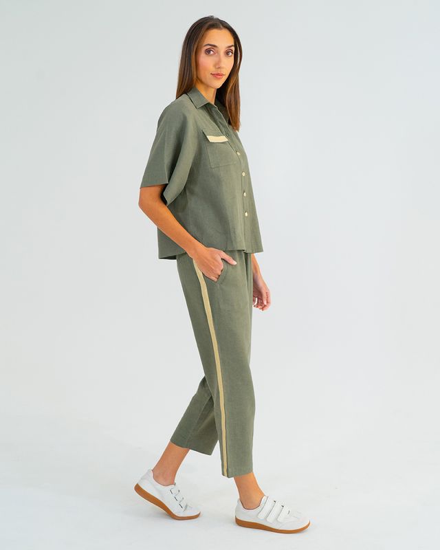 Leah Tapered Trouser | Khaki