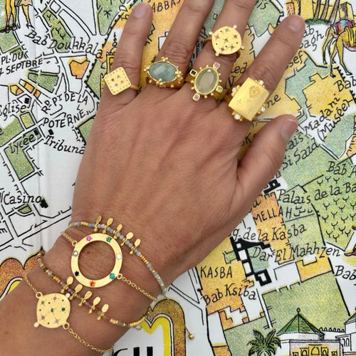 Beldi bracelet with Multi Tourmaline on cord