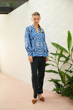 Chloe Bird Blouse | Blue