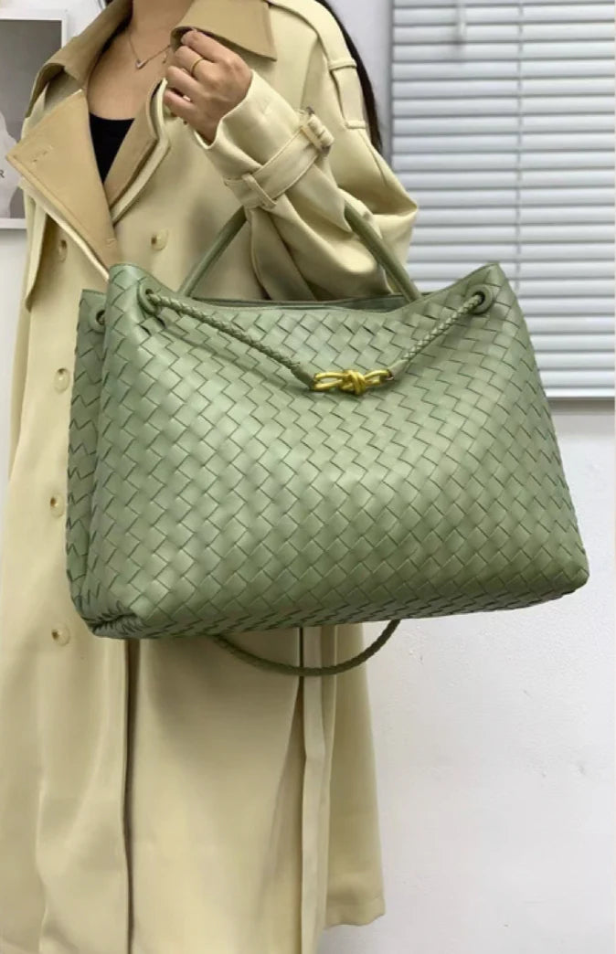 Woven Nubuck leather bag | Large